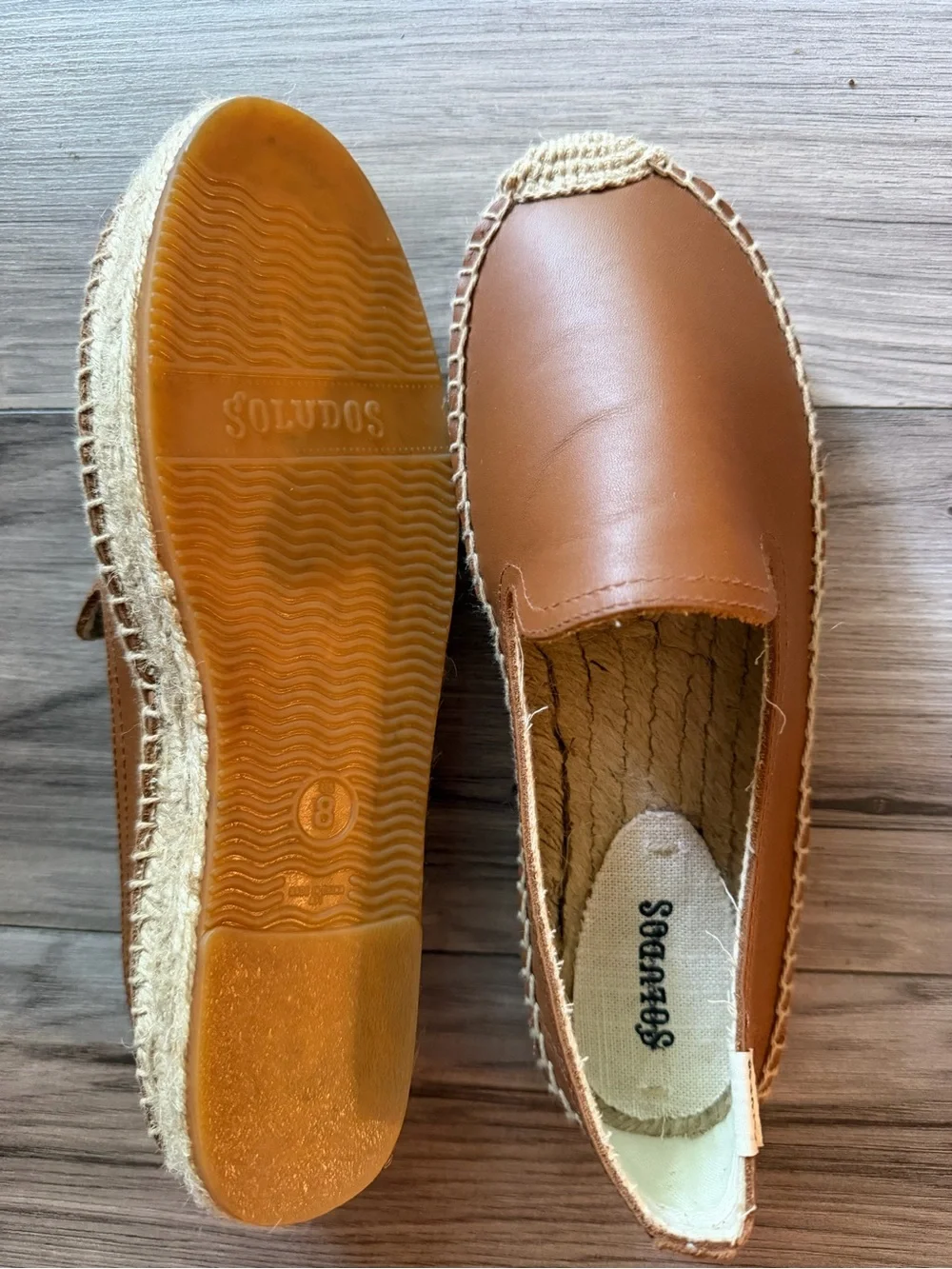 Soludos Tan Espadrille Slip-On Flats
